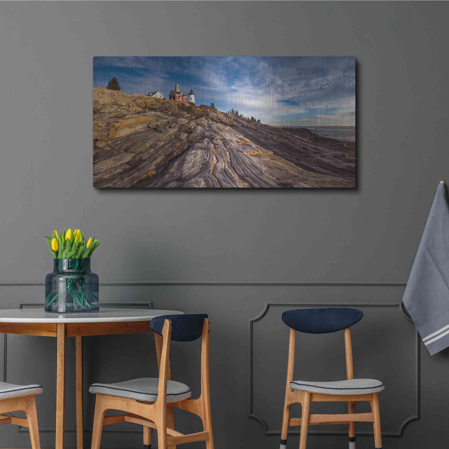 Luxe Metal Art 'Pemaquid Point' by Darren White, Metal Wall Art,48x24