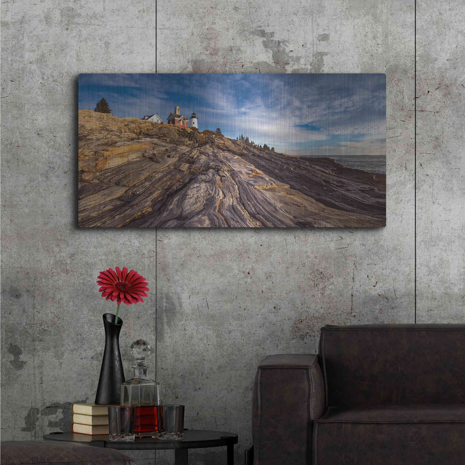 Luxe Metal Art 'Pemaquid Point' by Darren White, Metal Wall Art,48x24