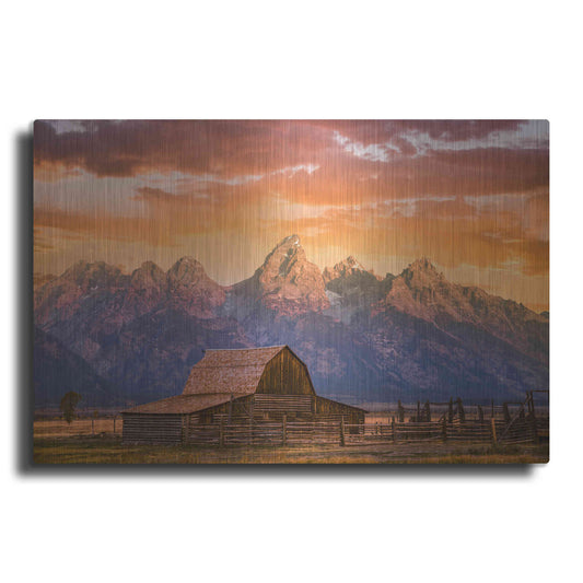 Luxe Metal Art 'Sunrise on the Ranch' by Darren White, Metal Wall Art