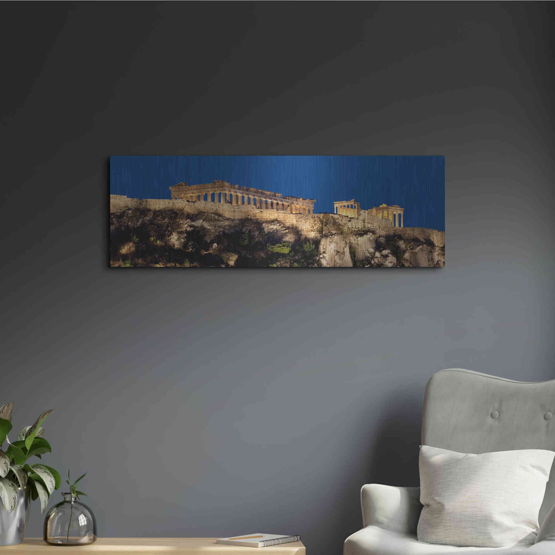 Luxe Metal Art 'Hellenic Spotlight,', Metal Wall Art,36x12