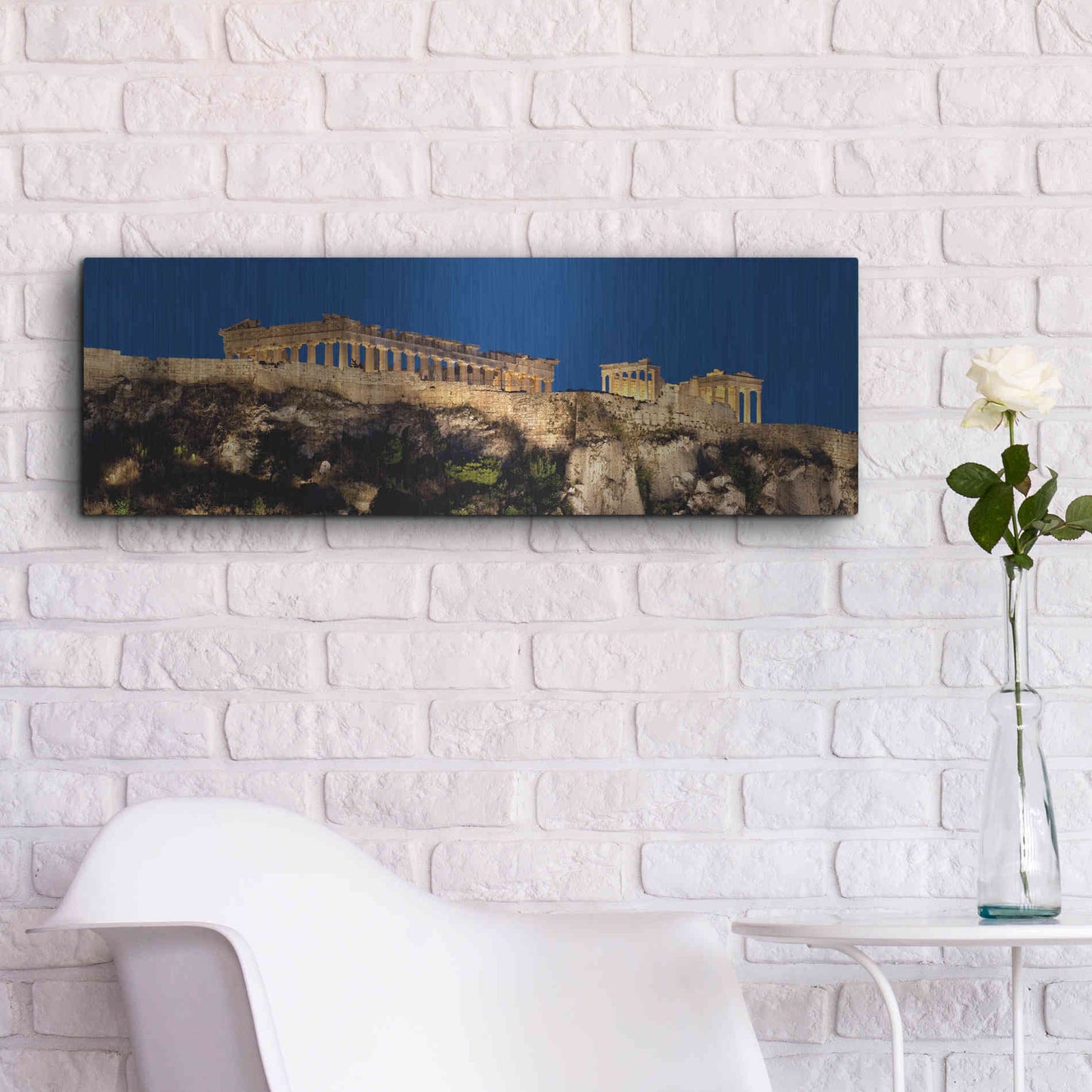 Luxe Metal Art 'Hellenic Spotlight,', Metal Wall Art,36x12