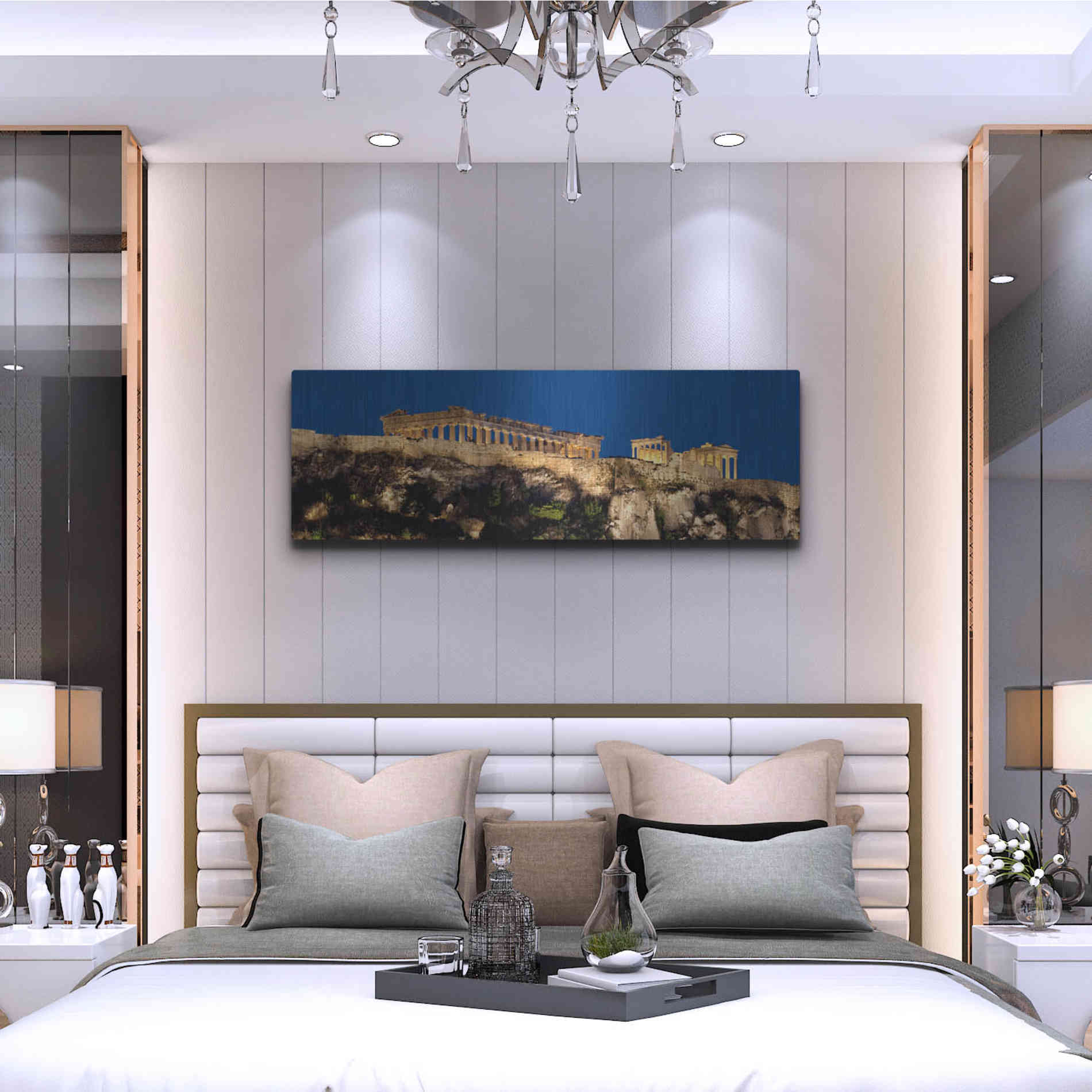 Luxe Metal Art 'Hellenic Spotlight,', Metal Wall Art,48x16