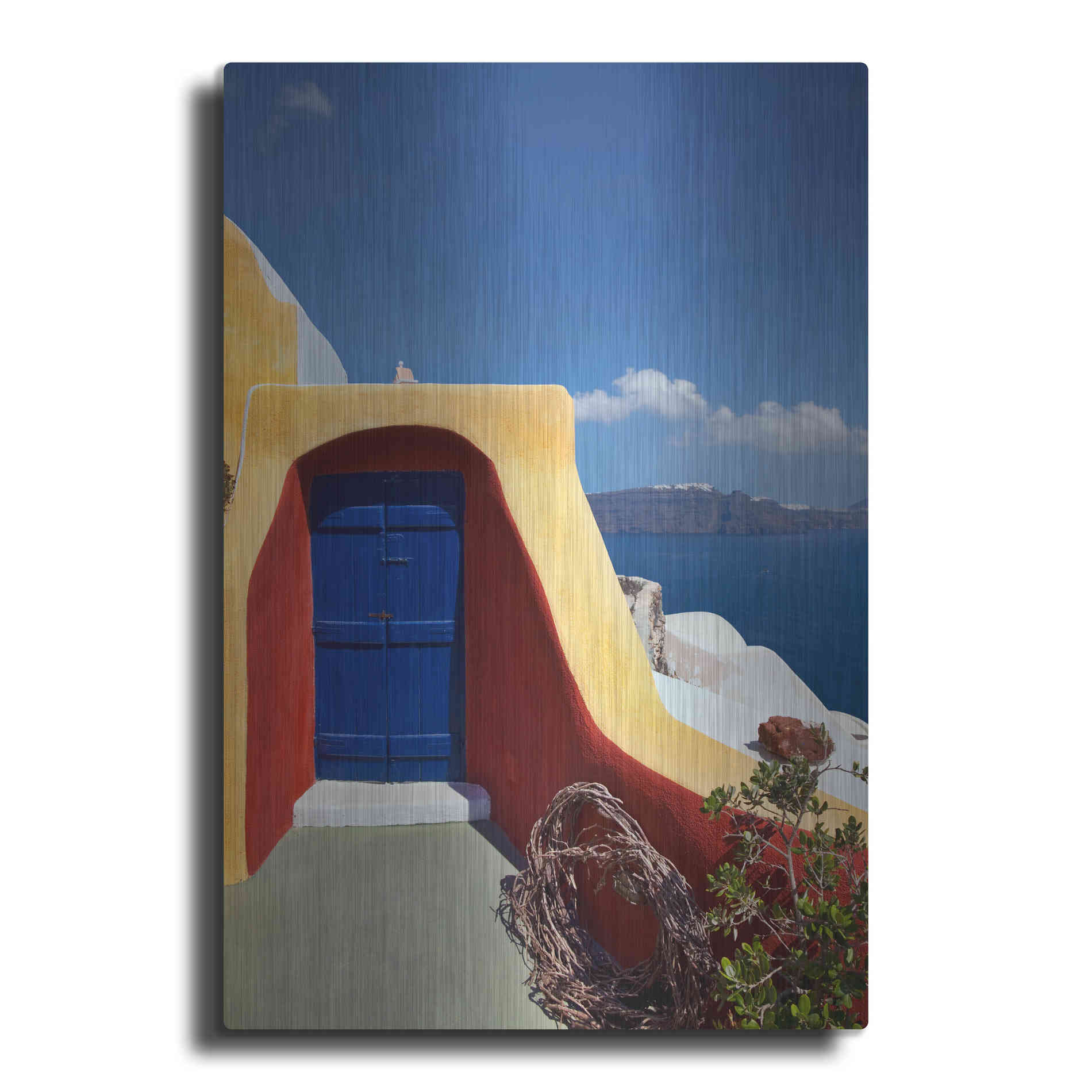 Luxe Metal Art 'Blue Door,', Metal Wall Art