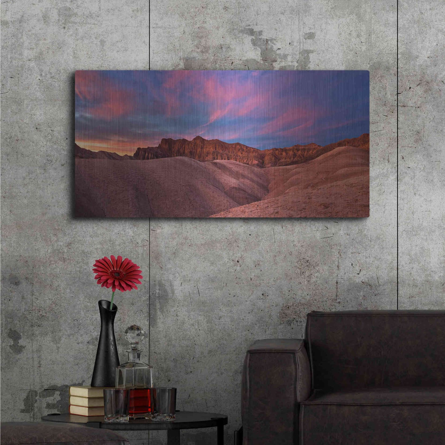 Luxe Metal Art 'Ruby Sunset,', Metal Wall Art,48x24