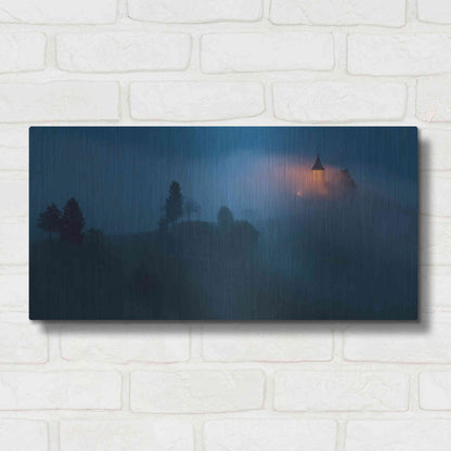 Luxe Metal Art 'Fog Rolls In' by Larry Malvin, Metal Wall Art,24x12