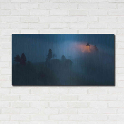 Luxe Metal Art 'Fog Rolls In' by Larry Malvin, Metal Wall Art,48x24