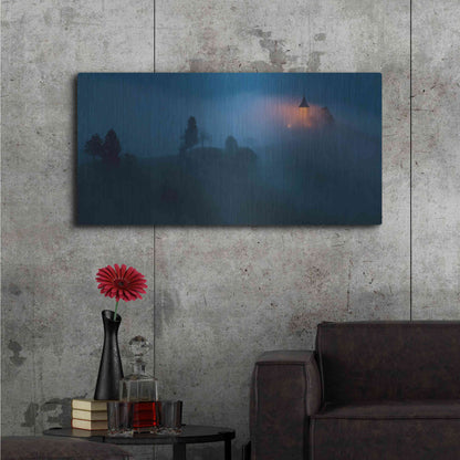 Luxe Metal Art 'Fog Rolls In' by Larry Malvin, Metal Wall Art,48x24