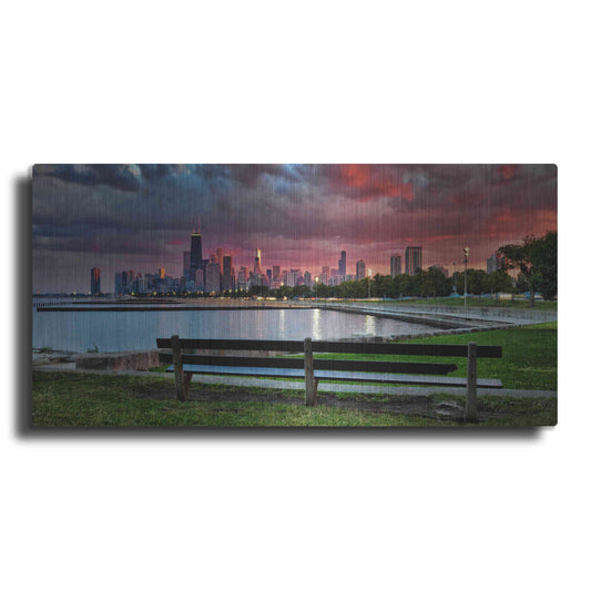 Luxe Metal Art 'North Avenue Beach at Sunset,', Metal Wall Art,2:1 L