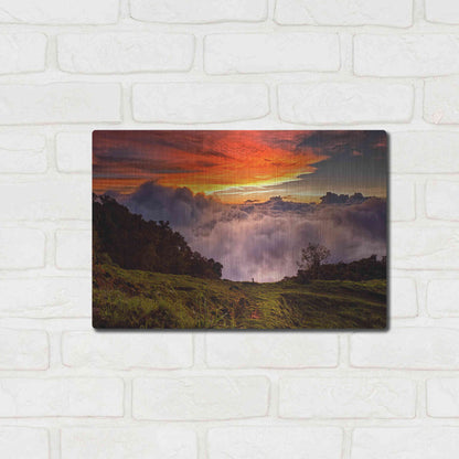 Luxe Metal Art 'Valley Clouds at Sunset,', Metal Wall Art,16x12