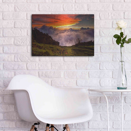 Luxe Metal Art 'Valley Clouds at Sunset,', Metal Wall Art,24x16