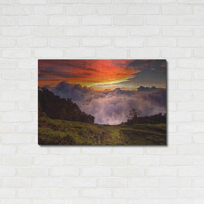 Luxe Metal Art 'Valley Clouds at Sunset,', Metal Wall Art,36x24