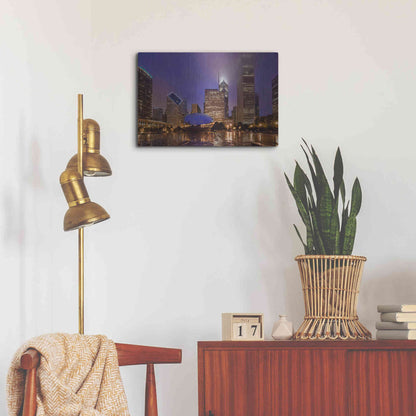 Luxe Metal Art 'The Bean in Autumn Rain,', Metal Wall Art,24x16
