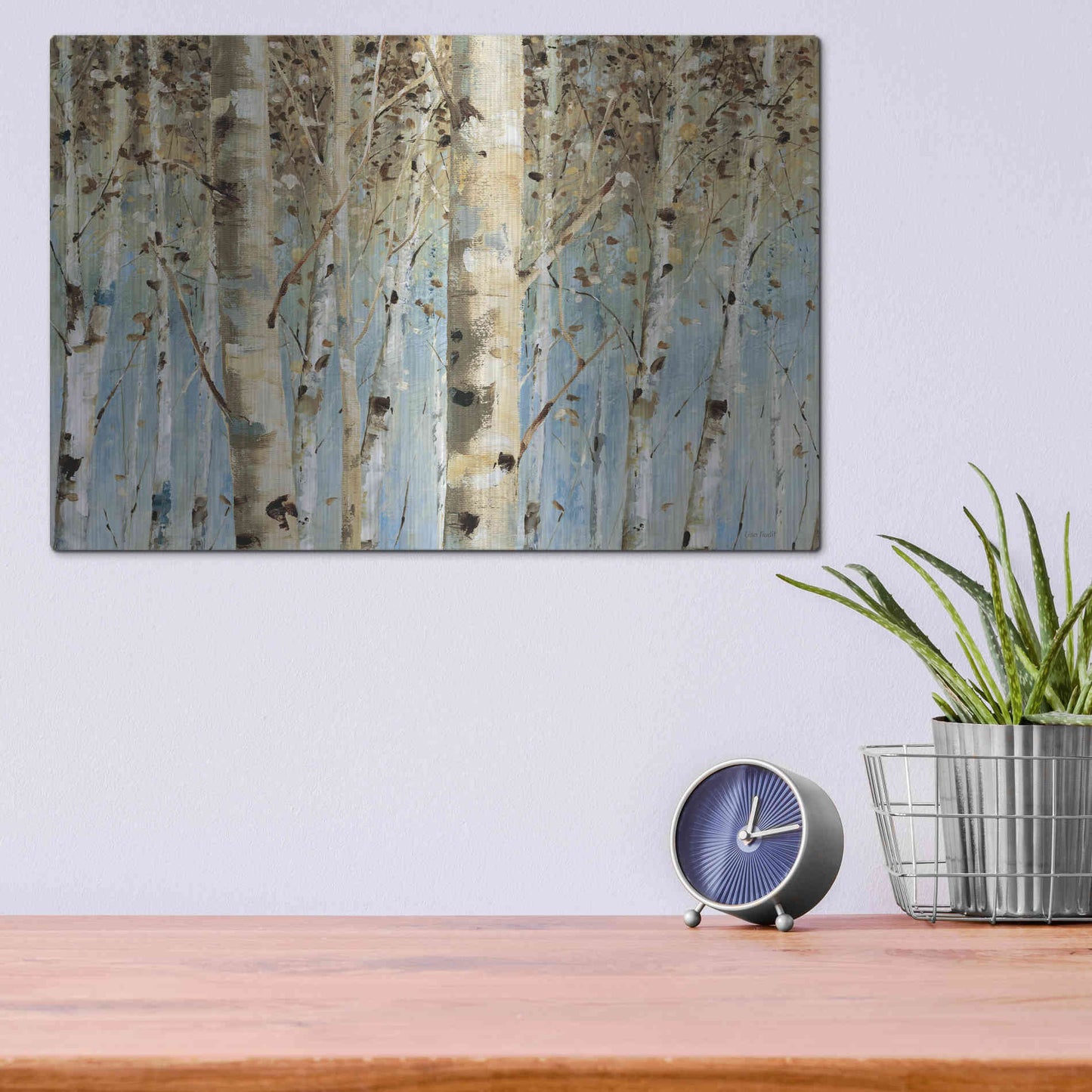 Luxe Metal Art 'White Forest' by Lisa Audit, Metal Wall Art,,16x12