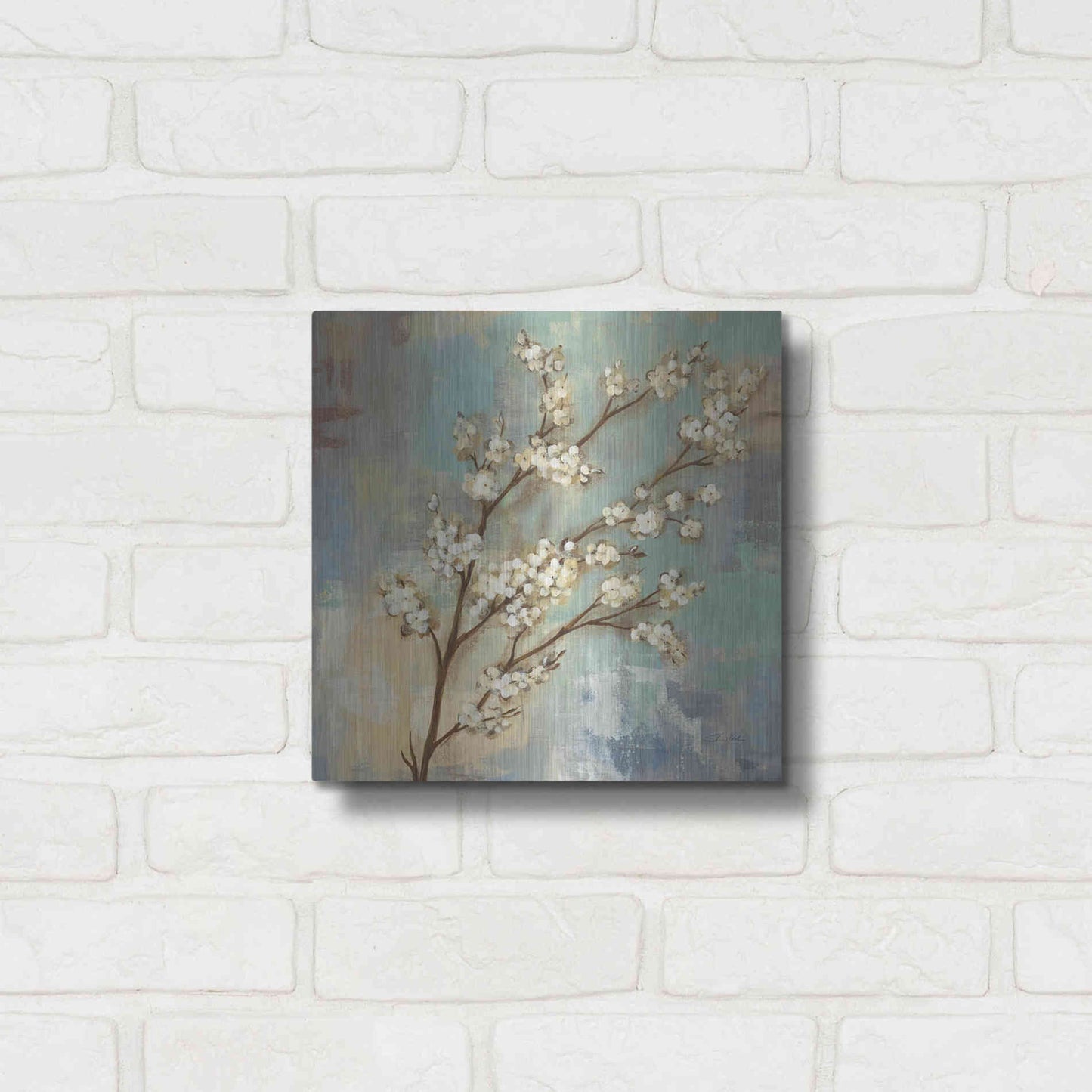 Luxe Metal Art 'Kyoto Blossoms I' by Silvia Vassileva, Metal Wall Art,12x12