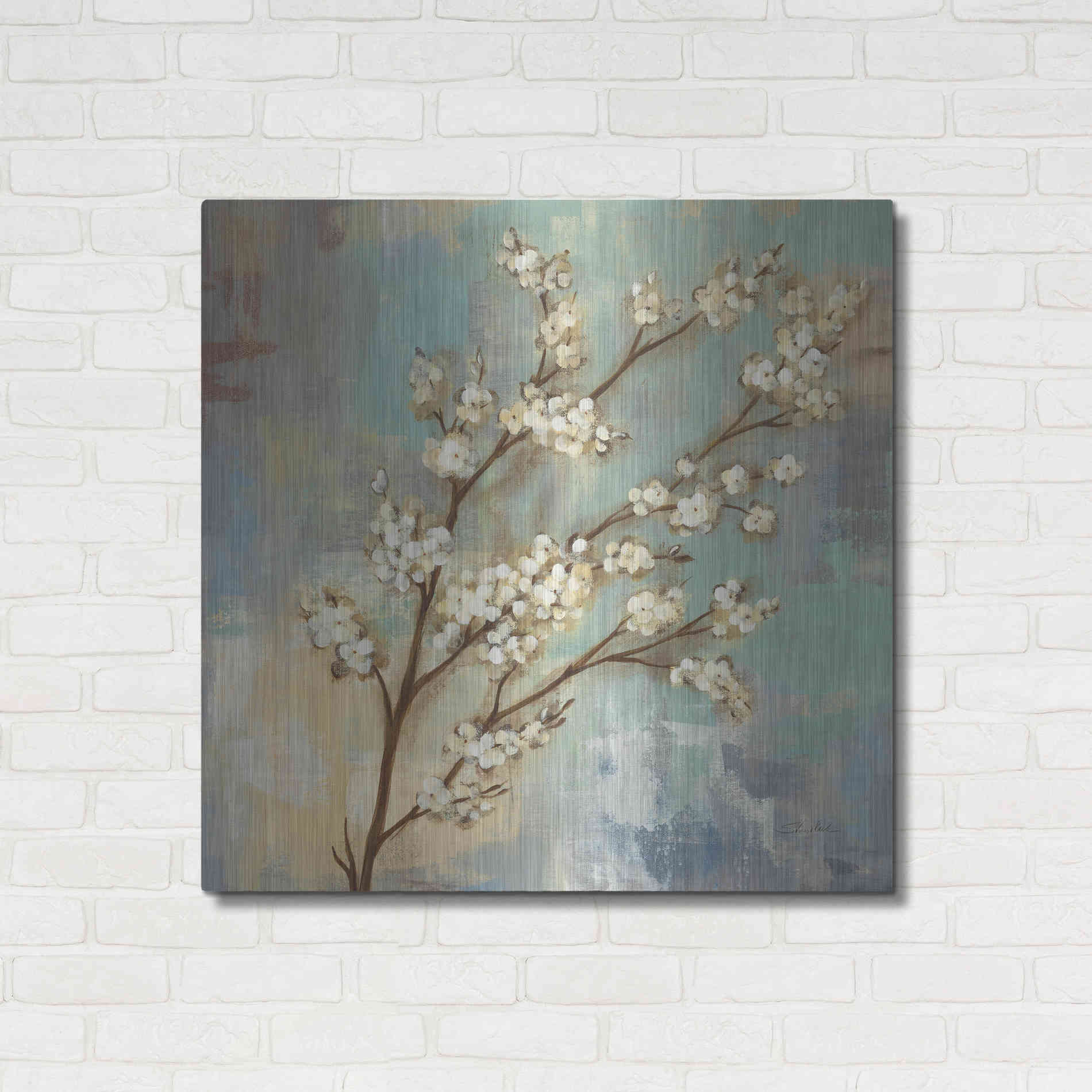 Luxe Metal Art 'Kyoto Blossoms I' by Silvia Vassileva, Metal Wall Art,36x36