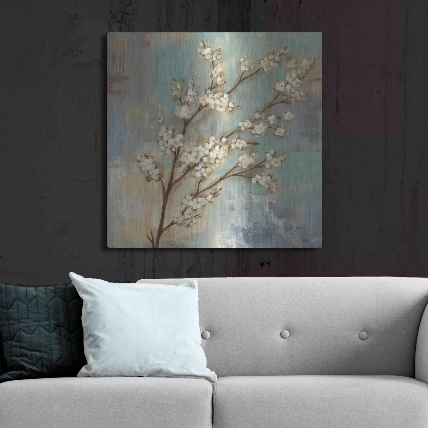 Luxe Metal Art 'Kyoto Blossoms I' by Silvia Vassileva, Metal Wall Art,36x36