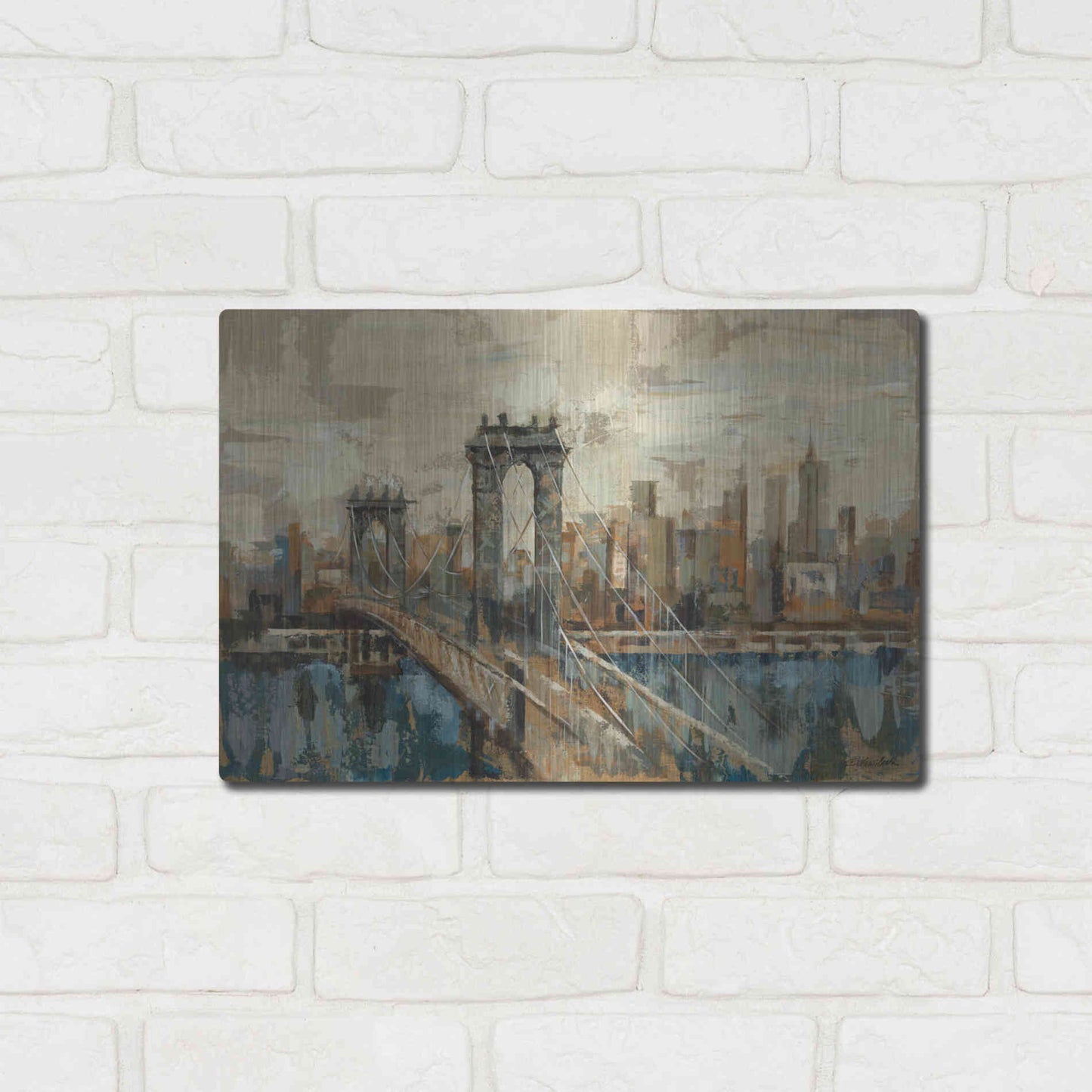 Luxe Metal Art 'New York View' by Silvia Vassileva, Metal Wall Art,16x12