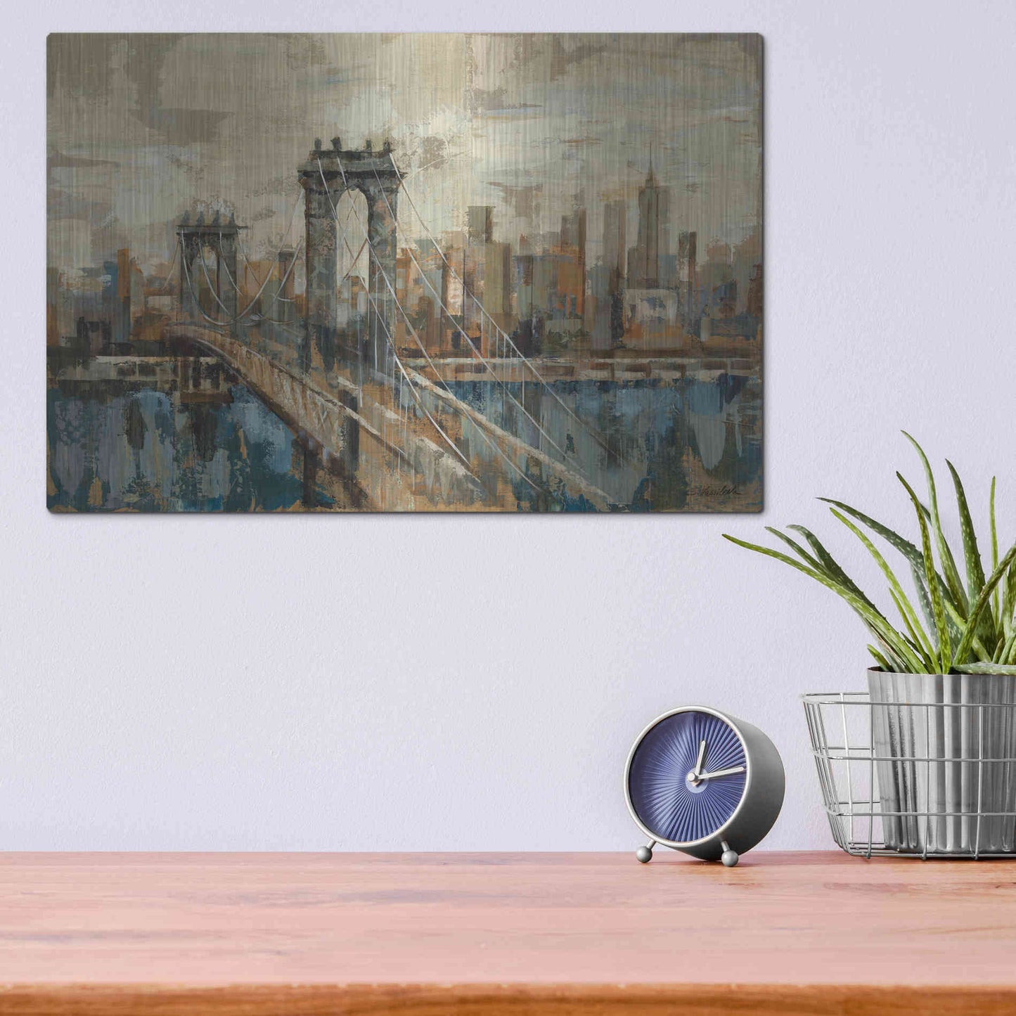 Luxe Metal Art 'New York View' by Silvia Vassileva, Metal Wall Art,16x12