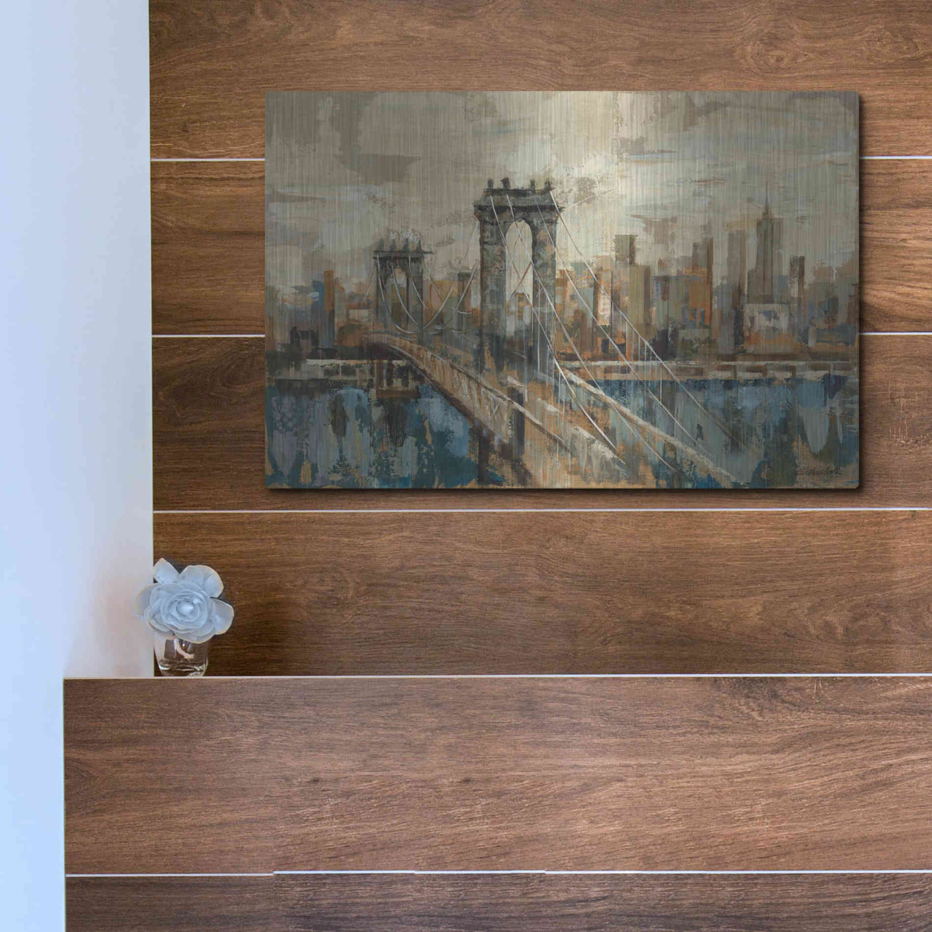 Luxe Metal Art 'New York View' by Silvia Vassileva, Metal Wall Art,16x12