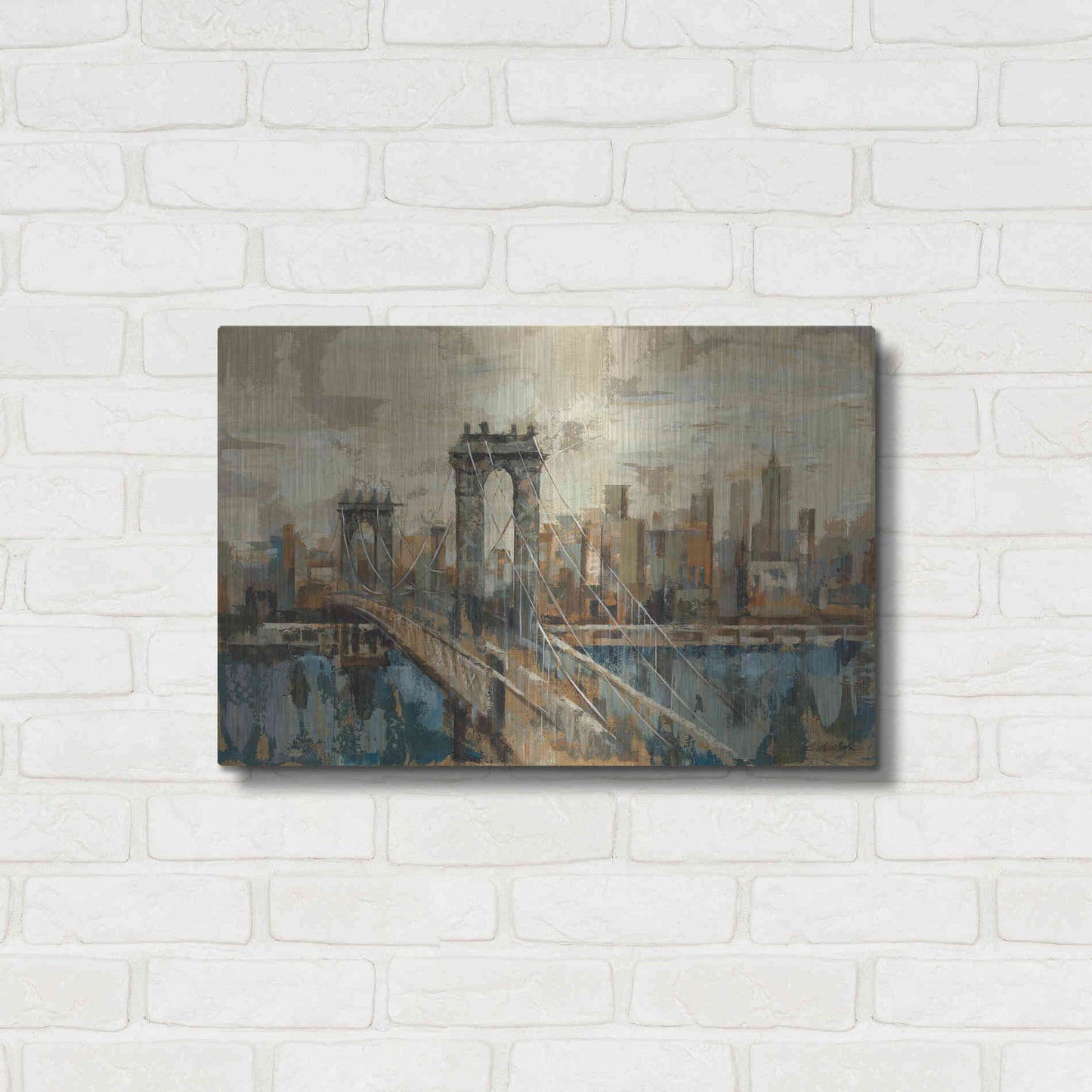 Luxe Metal Art 'New York View' by Silvia Vassileva, Metal Wall Art,24x16