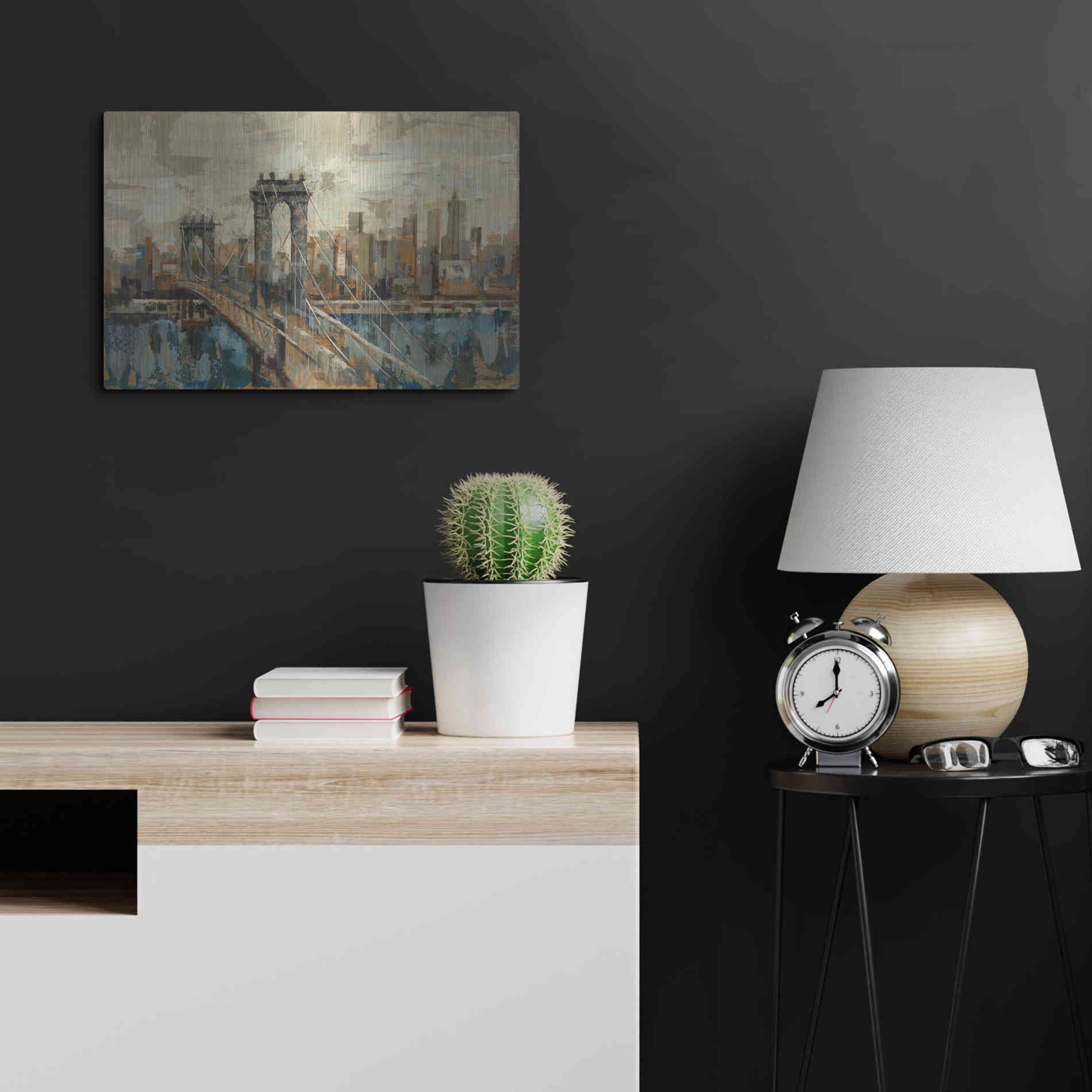 Luxe Metal Art 'New York View' by Silvia Vassileva, Metal Wall Art,24x16