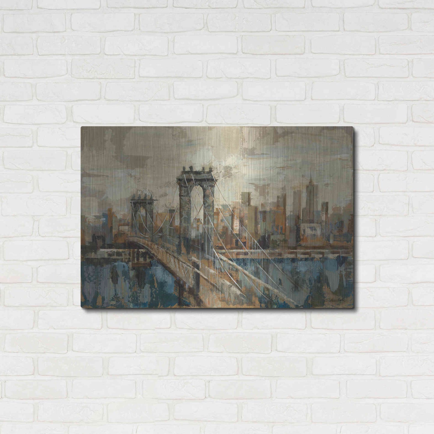 Luxe Metal Art 'New York View' by Silvia Vassileva, Metal Wall Art,36x24