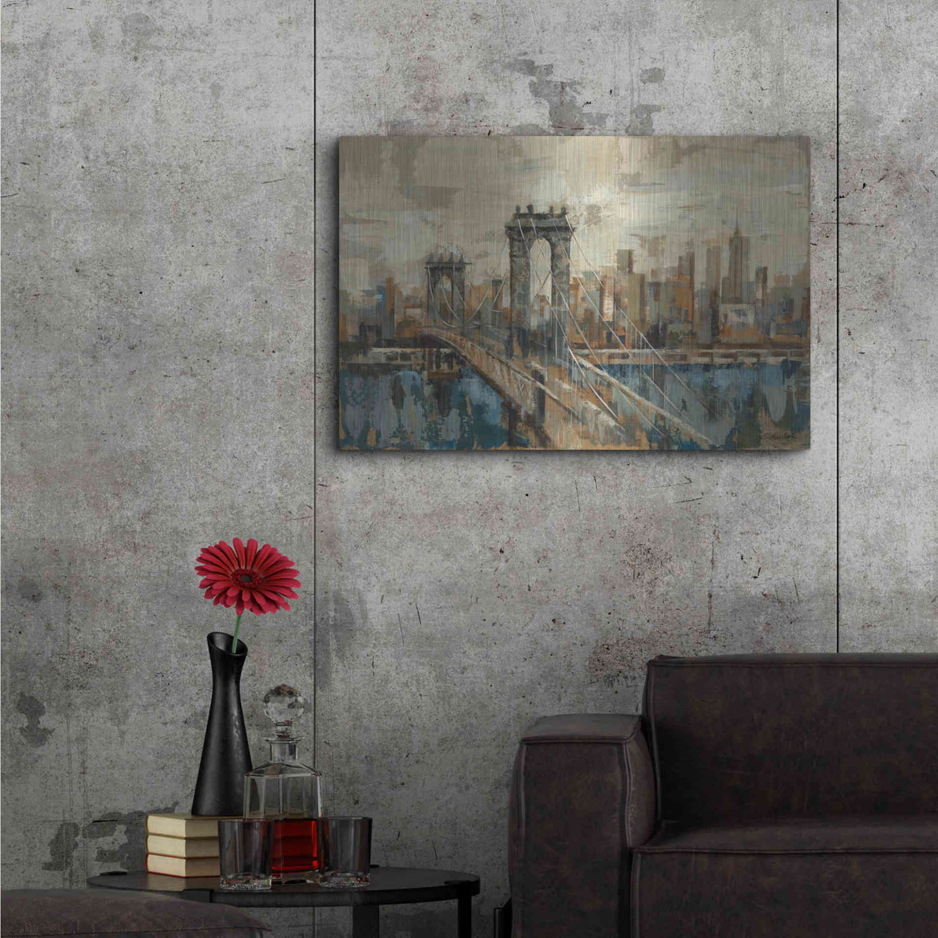 Luxe Metal Art 'New York View' by Silvia Vassileva, Metal Wall Art,36x24