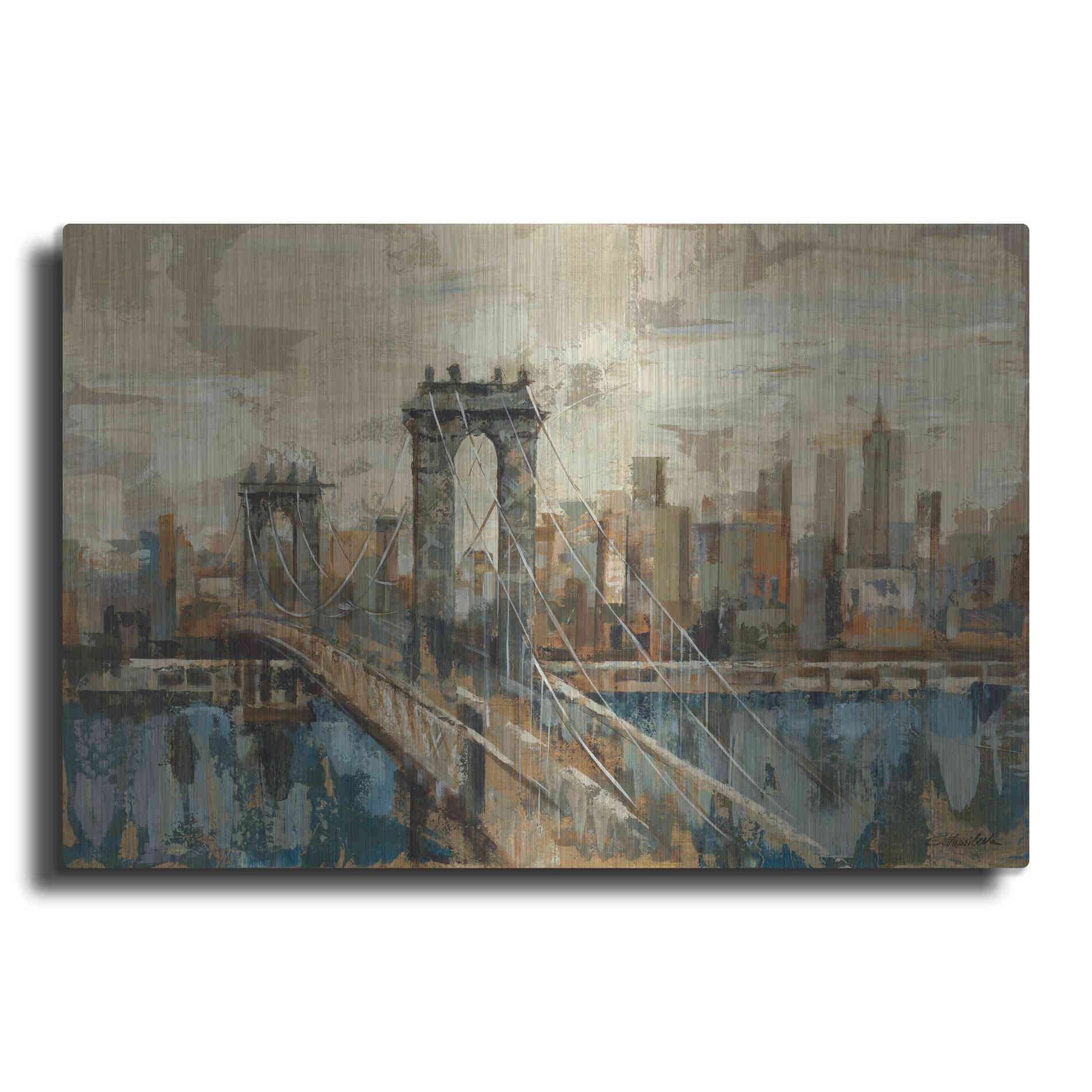 Luxe Metal Art 'New York View' by Silvia Vassileva, Metal Wall Art