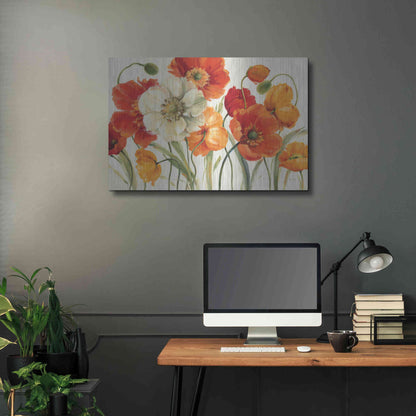 Luxe Metal Art 'Poppies Melody I' by Lisa Audit, Metal Wall Art,,36x24