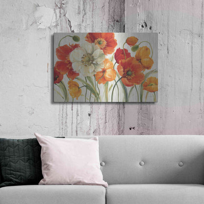 Luxe Metal Art 'Poppies Melody I' by Lisa Audit, Metal Wall Art,,36x24