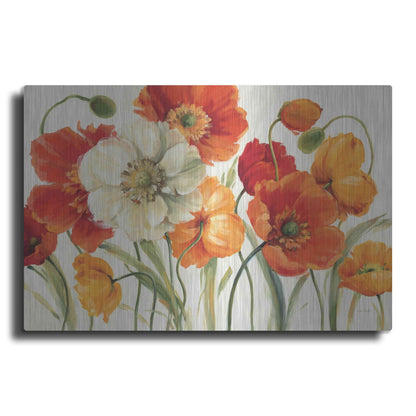 Luxe Metal Art 'Poppies Melody I' by Lisa Audit, Metal Wall Art,