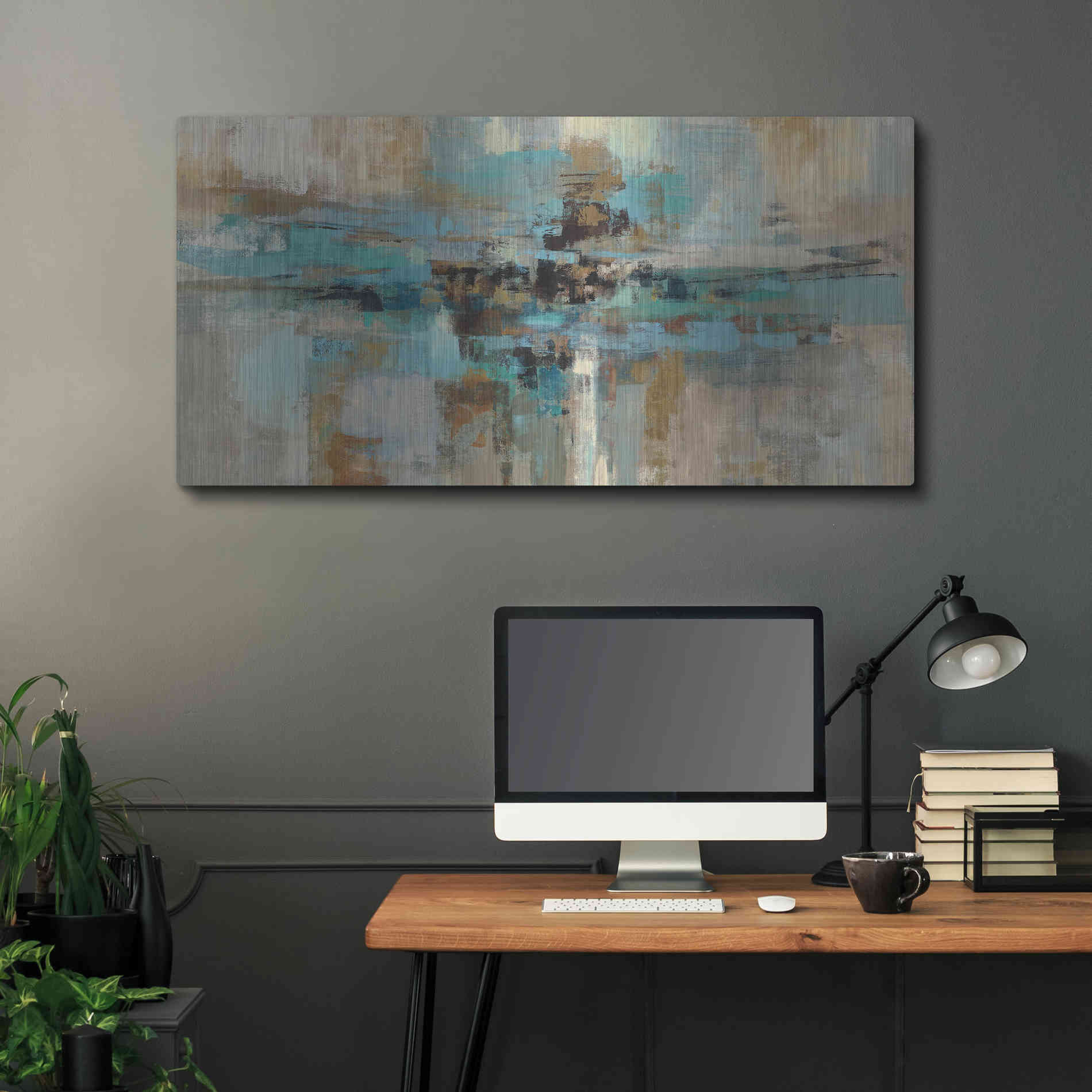 Luxe Metal Art 'Morning Fjord' by Silvia Vassileva, Metal Wall Art,48x24