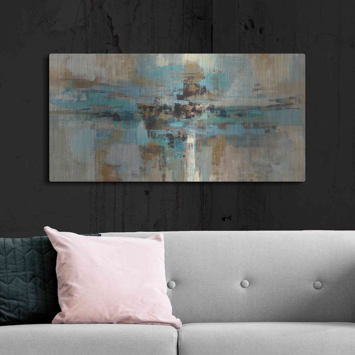 Luxe Metal Art 'Morning Fjord' by Silvia Vassileva, Metal Wall Art,48x24