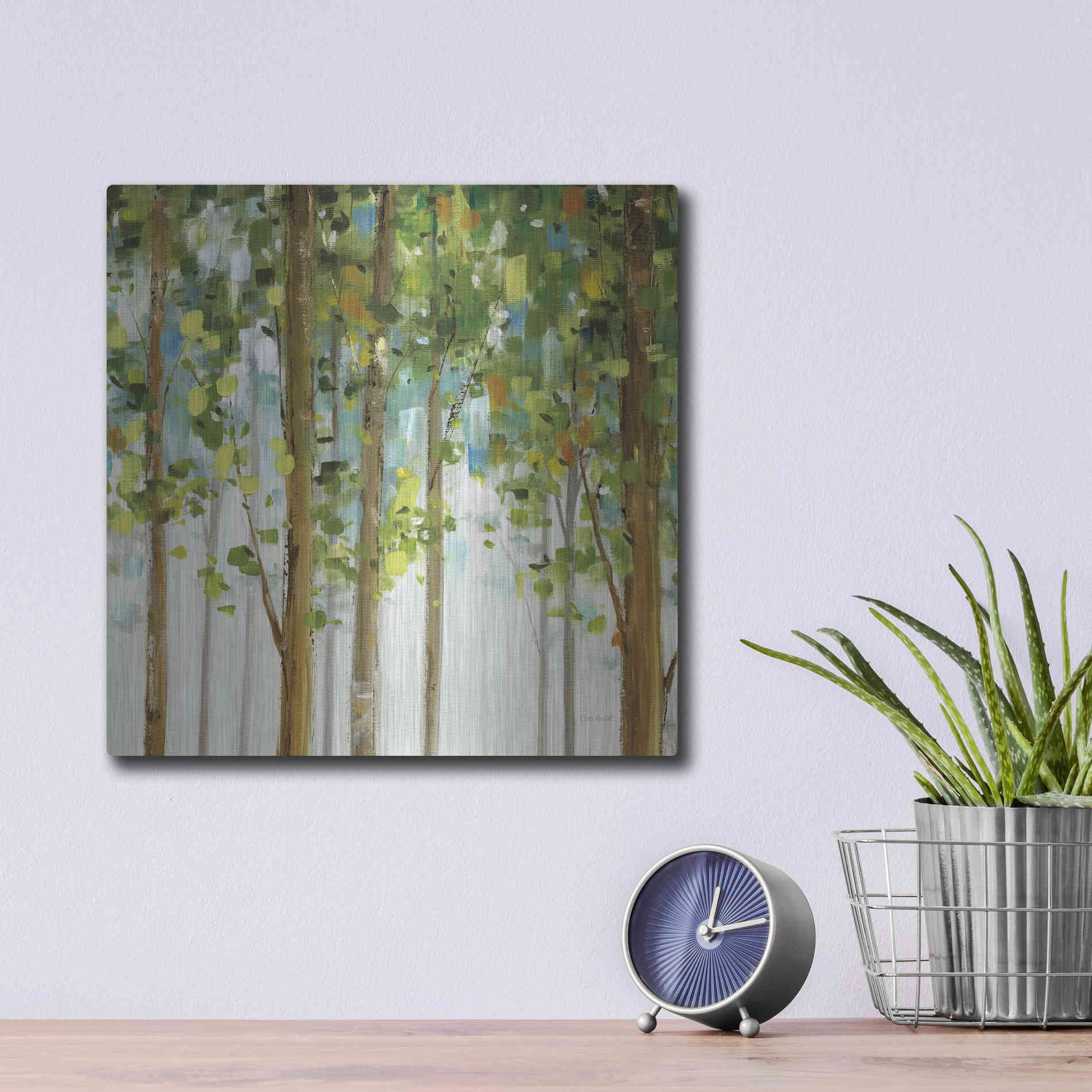 Luxe Metal Art 'Forest Study' by Lisa Audit, Metal Wall Art,,12x12