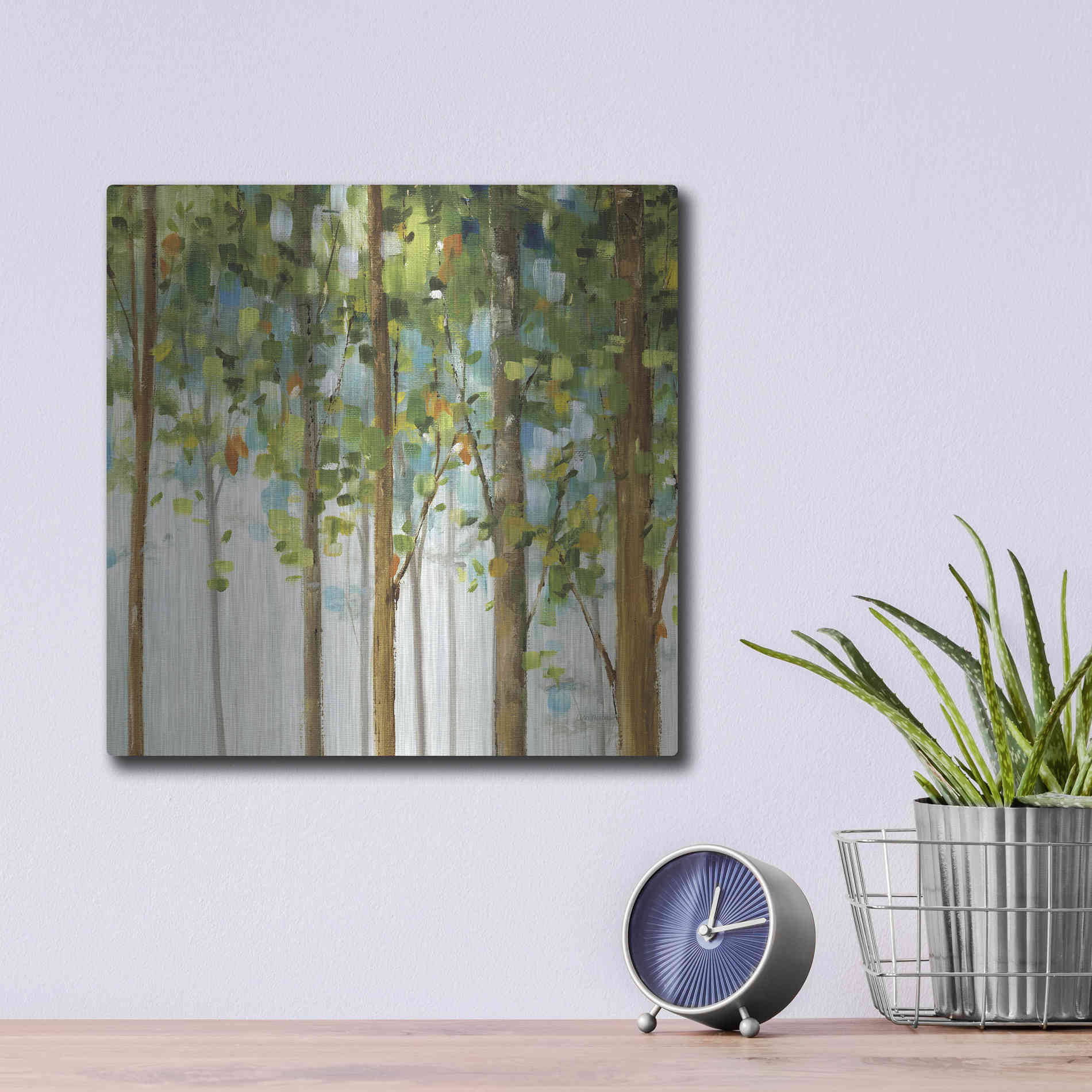 Luxe Metal Art 'Forest Study III' by Lisa Audit, Metal Wall Art,,12x12