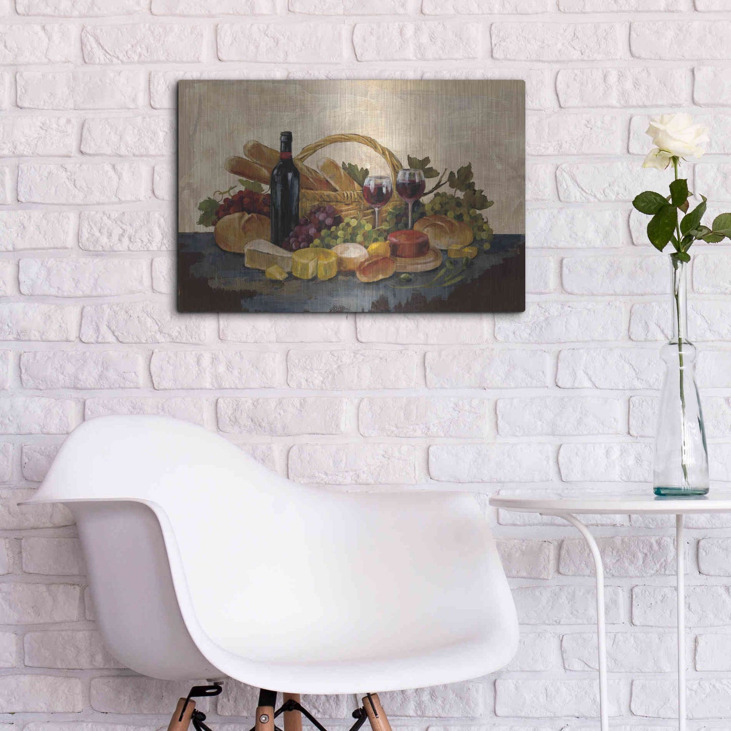 Luxe Metal Art 'Tuscan Evening Wine' by Silvia Vassileva, Metal Wall Art,24x16