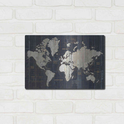 Luxe Metal Art 'Old World Map' by Wild Apple Portfolio, Metal Wall Art,16x12