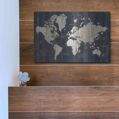 Luxe Metal Art 'Old World Map' by Wild Apple Portfolio, Metal Wall Art,16x12