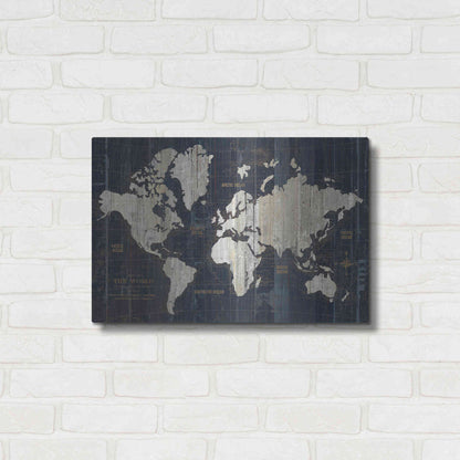Luxe Metal Art 'Old World Map' by Wild Apple Portfolio, Metal Wall Art,24x16