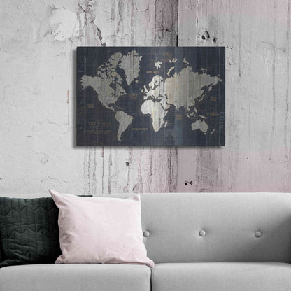 Luxe Metal Art 'Old World Map' by Wild Apple Portfolio, Metal Wall Art,36x24