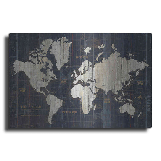 Luxe Metal Art 'Old World Map' by Wild Apple Portfolio, Metal Wall Art