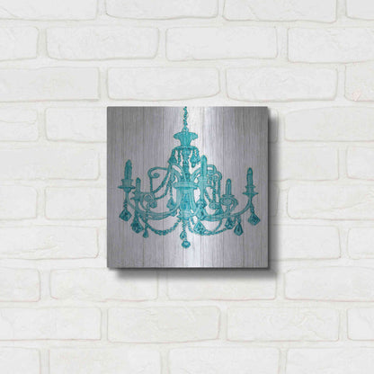 Luxe Metal Art 'Luxurious Lights III Turquoise' by James Wiens, Metal Wall Art,12x12