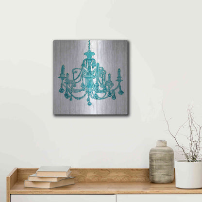 Luxe Metal Art 'Luxurious Lights III Turquoise' by James Wiens, Metal Wall Art,12x12
