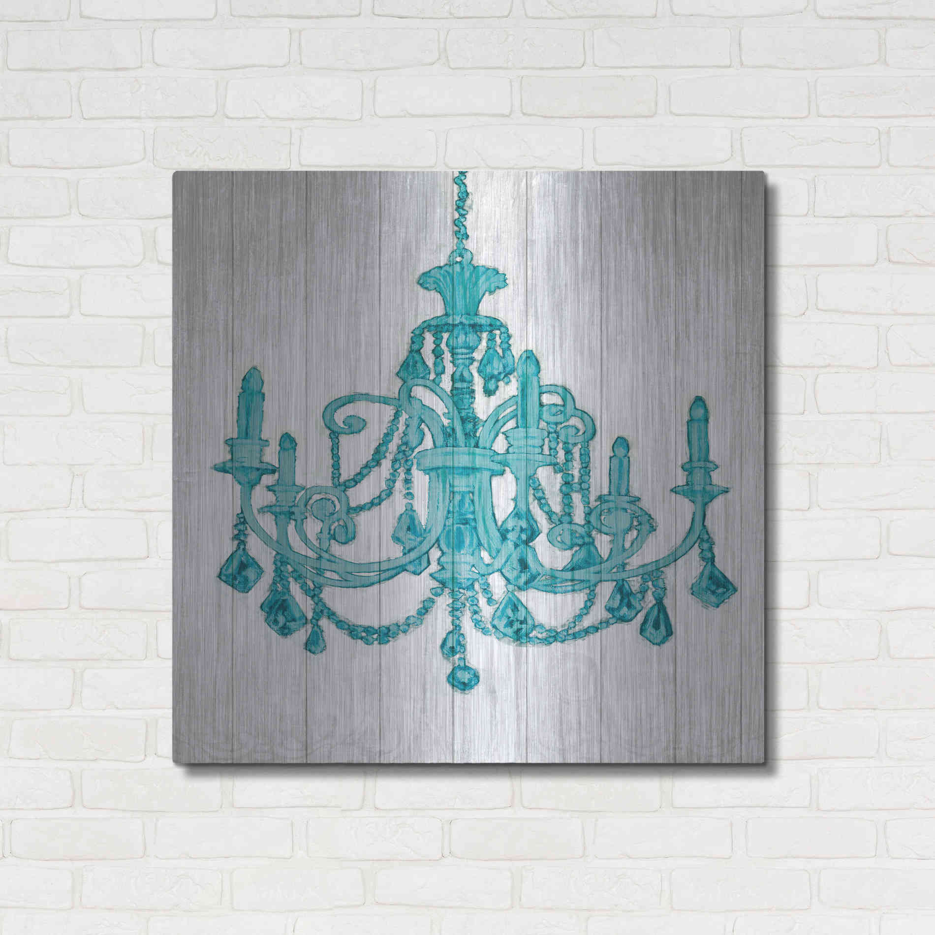 Luxe Metal Art 'Luxurious Lights III Turquoise' by James Wiens, Metal Wall Art,36x36