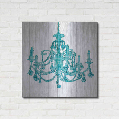 Luxe Metal Art 'Luxurious Lights III Turquoise' by James Wiens, Metal Wall Art,36x36