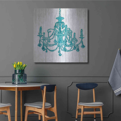 Luxe Metal Art 'Luxurious Lights III Turquoise' by James Wiens, Metal Wall Art,36x36