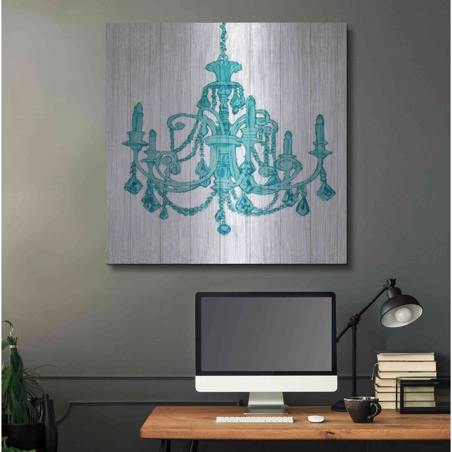 Luxe Metal Art 'Luxurious Lights III Turquoise' by James Wiens, Metal Wall Art,36x36