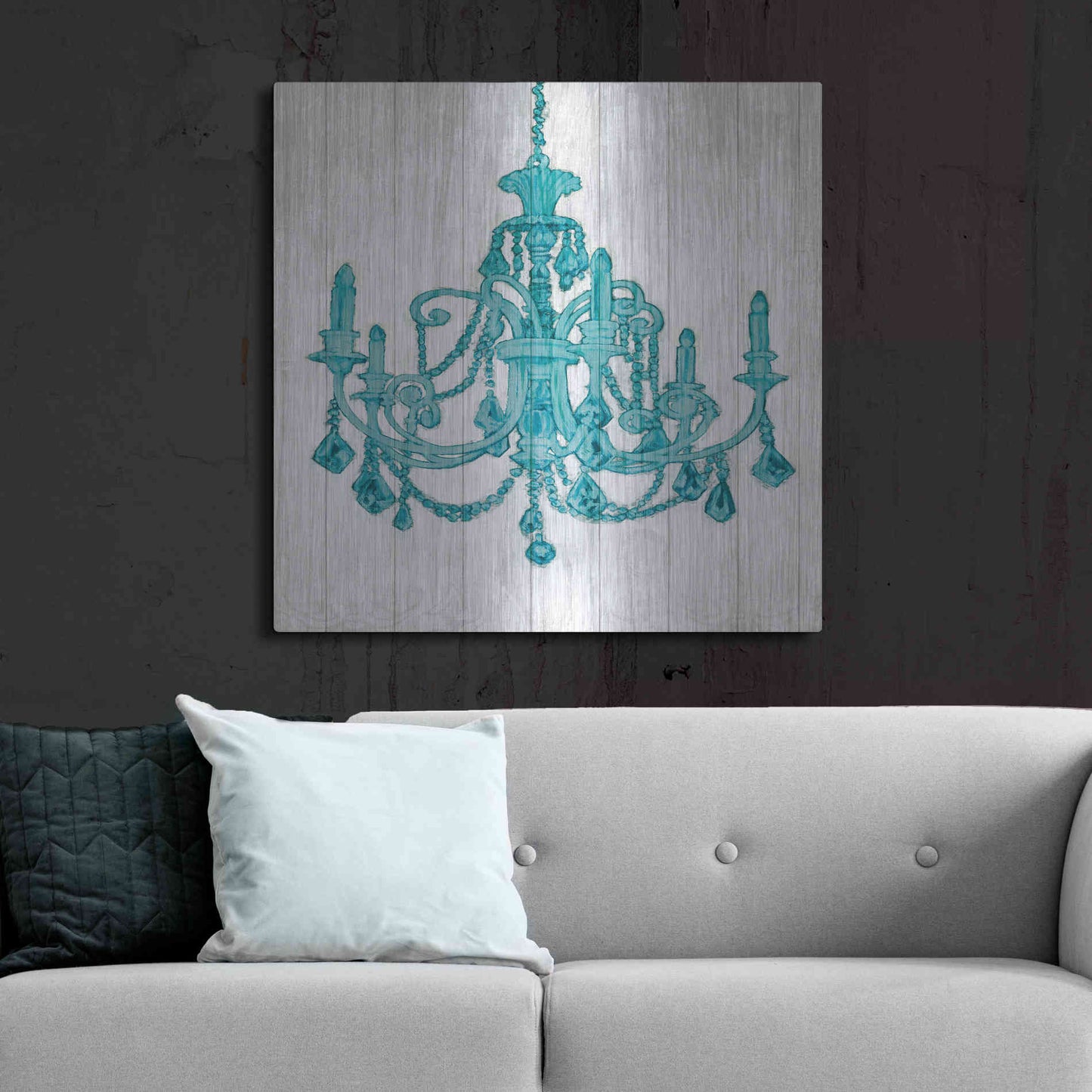 Luxe Metal Art 'Luxurious Lights III Turquoise' by James Wiens, Metal Wall Art,36x36