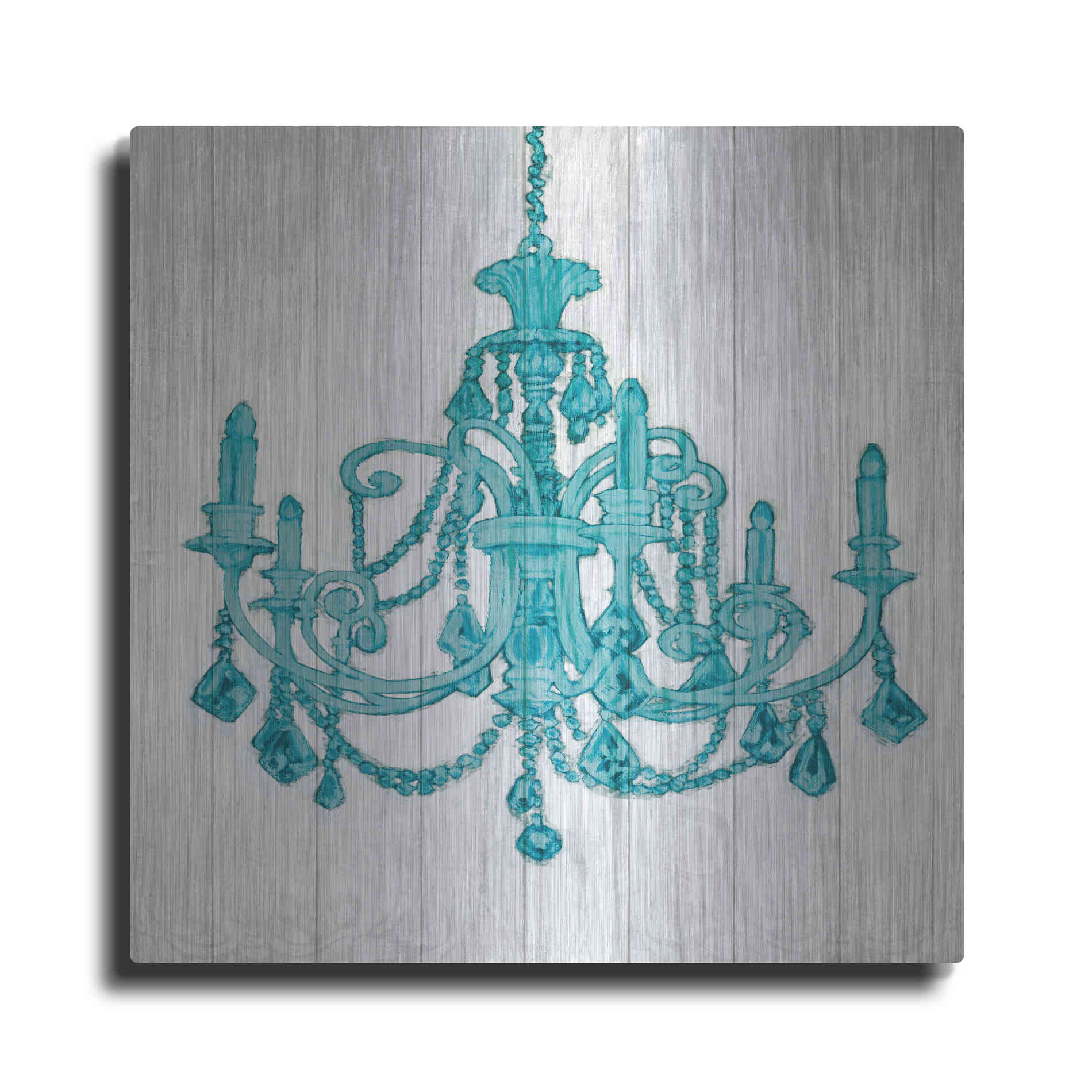 Luxe Metal Art 'Luxurious Lights III Turquoise' by James Wiens, Metal Wall Art