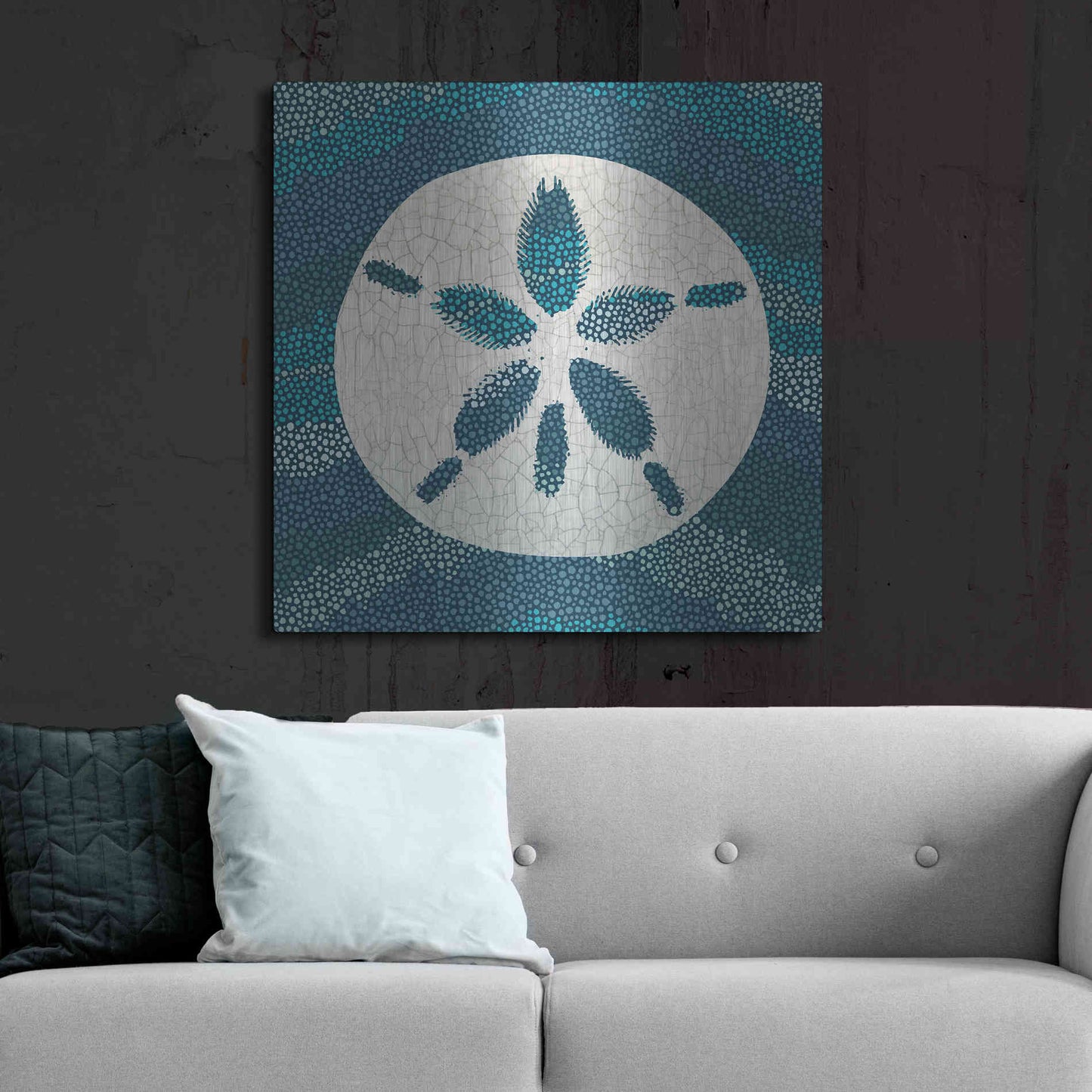 Luxe Metal Art 'Sea Glass' by Wild Apple Portfolio, Metal Wall Art,36x36